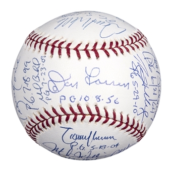 Perfect Game Pitchers Multi-Signed OML Selig Baseball Signed By 17 (With Halladay and Bunning) (PSA/DNA)